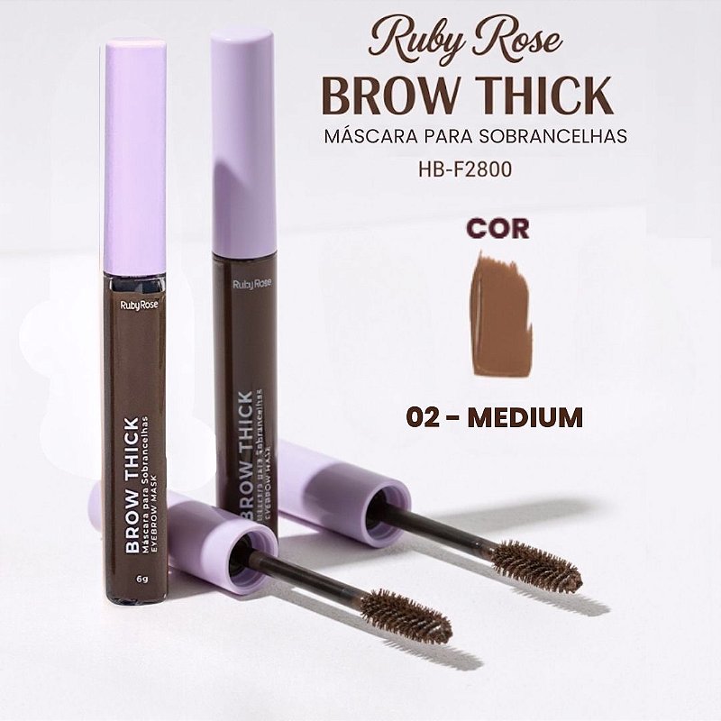Máscara para Sobrancelhas Brow Thick Ruby Rose HB-F2800 Cor 02 Medium