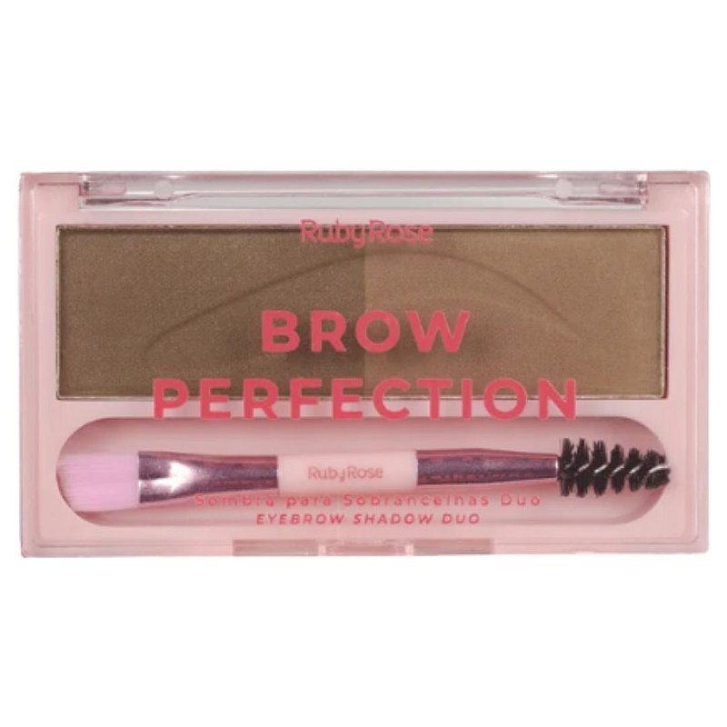 Sombra para Sobrancelhas Duo Brow Perfection Ruby Rose HB-E2501 Cor 01 e 02