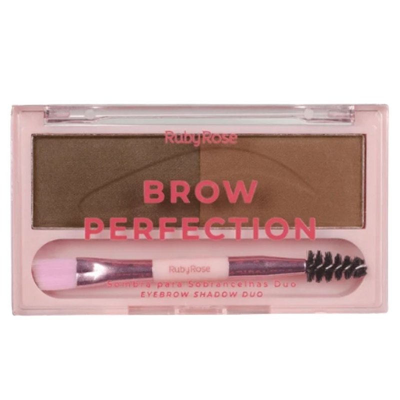 Sombra para Sobrancelhas Duo Brow Perfection Ruby Rose HB-E2501 Cor 07 e 08