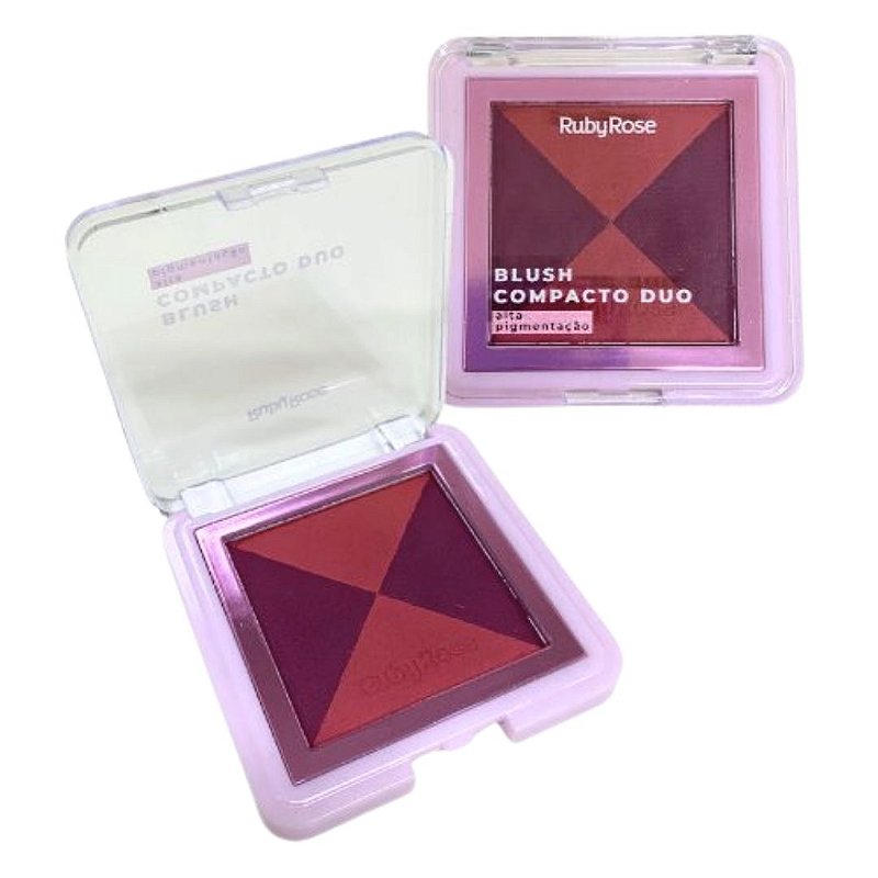 Paleta de Blush Compacto Duo Ruby Rose HB-F585 Cor DB05