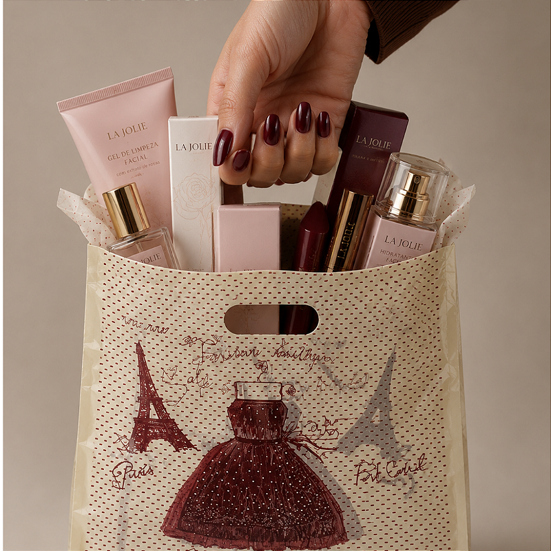 Sacola Estampada Paris Tam 20 x 15 - Pcte C/ 100 Unid
