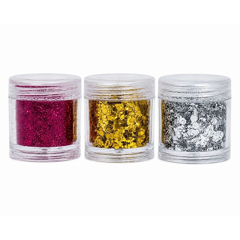 Kit com 03 Glitters para Decoração de Unha