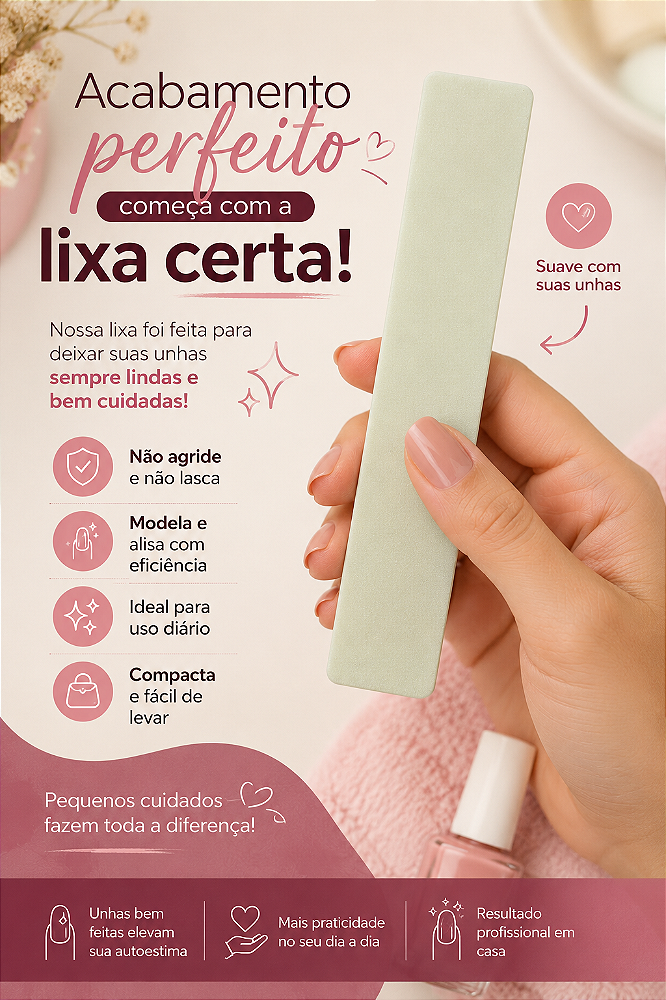 Lixa Para Unhas Bloquinho Branca MM4128