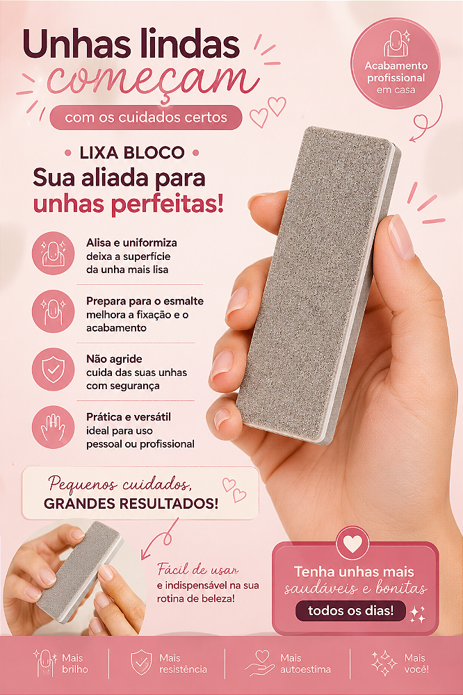LIXA POLIDORA PARA UNHAS BLOQUINHO ML016