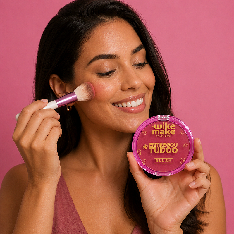 Blush Compacto Entregou Tudo Wike Make WM0029- Kit c/ 04unid