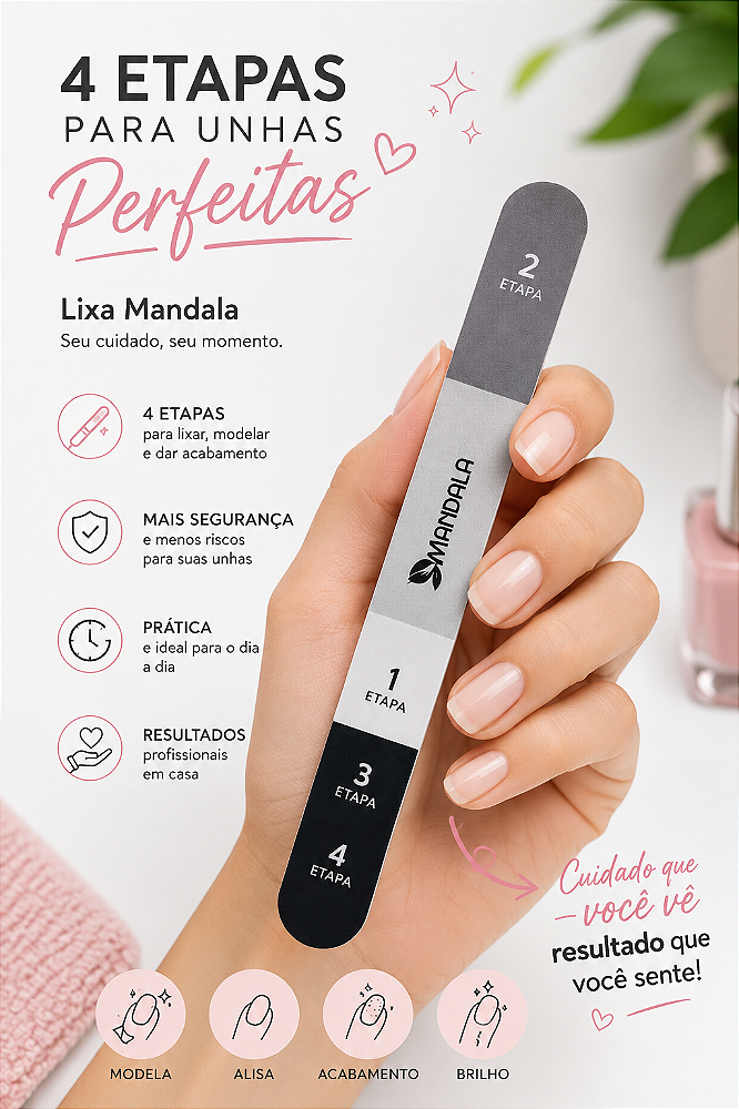 Lixa Polidora para Unhas 04 Etapas Mandala ML008
