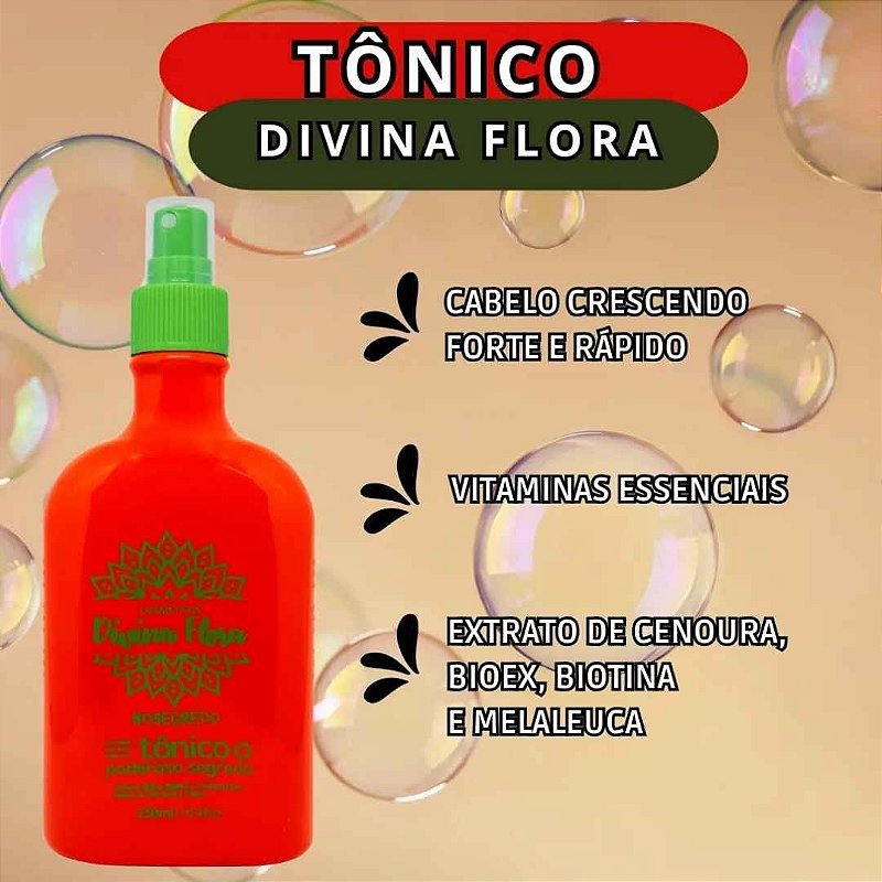 Tônico Poderoso Segredo Divina Flora 250ml - Kit c/ 03 unid