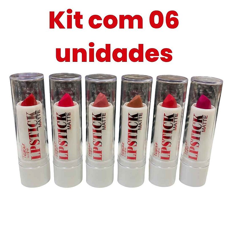 Batom Matte Lip Stick Tejar Makeup 1438 Kit c/ 06unid