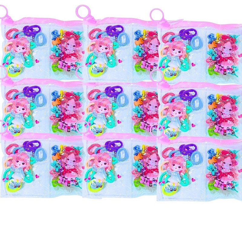 Kit Infantil de Presilhas com Elástico e Mini Piranha
