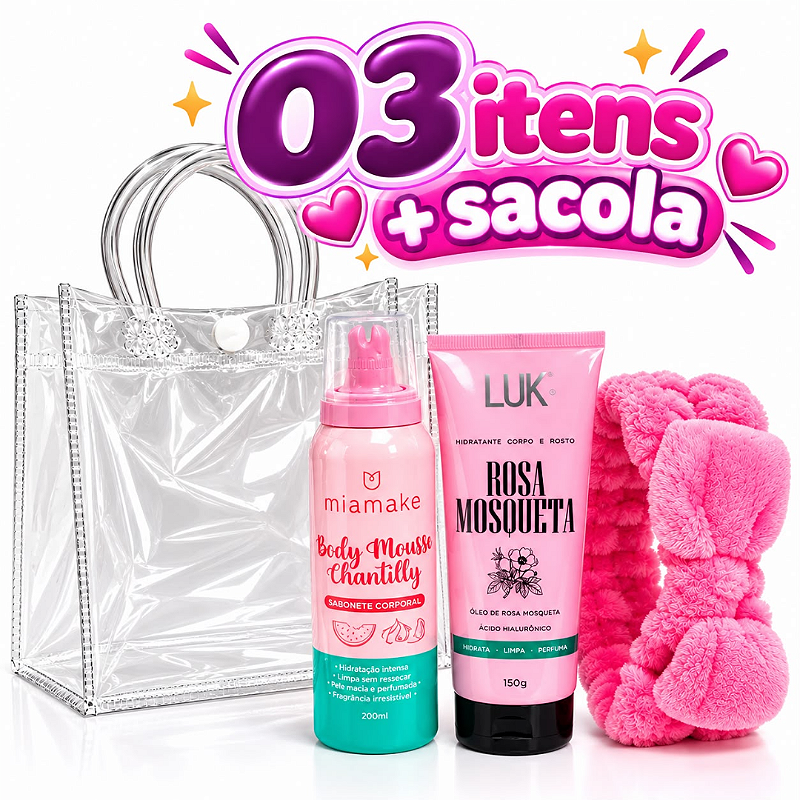 Kit Banho e Hidratação com Sabonete Chantilly – 3 Itens + Sacola