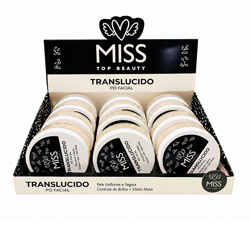 Pó Facil Translúcido Miss Pop Makeup - Box c/ 12unid