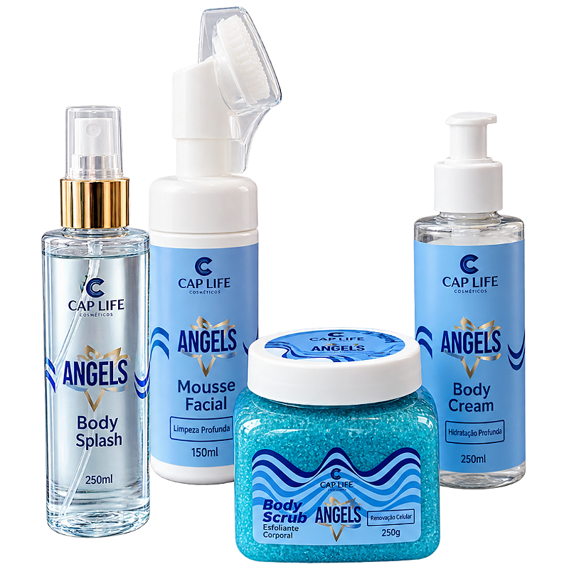 Kit Spa em Casa Angels 3 Itens + Body Splash Cap Life