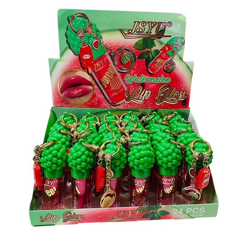 Lip Gloss Chaveirinho Melancia Jsiu JSL-062 - Box c/ 24 unid