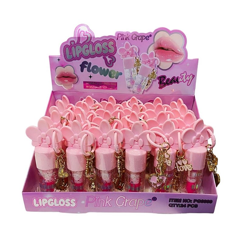 Lip Gloss Chaveirinho Love Pink Grape PG0009 - Box c/ 24 unid
