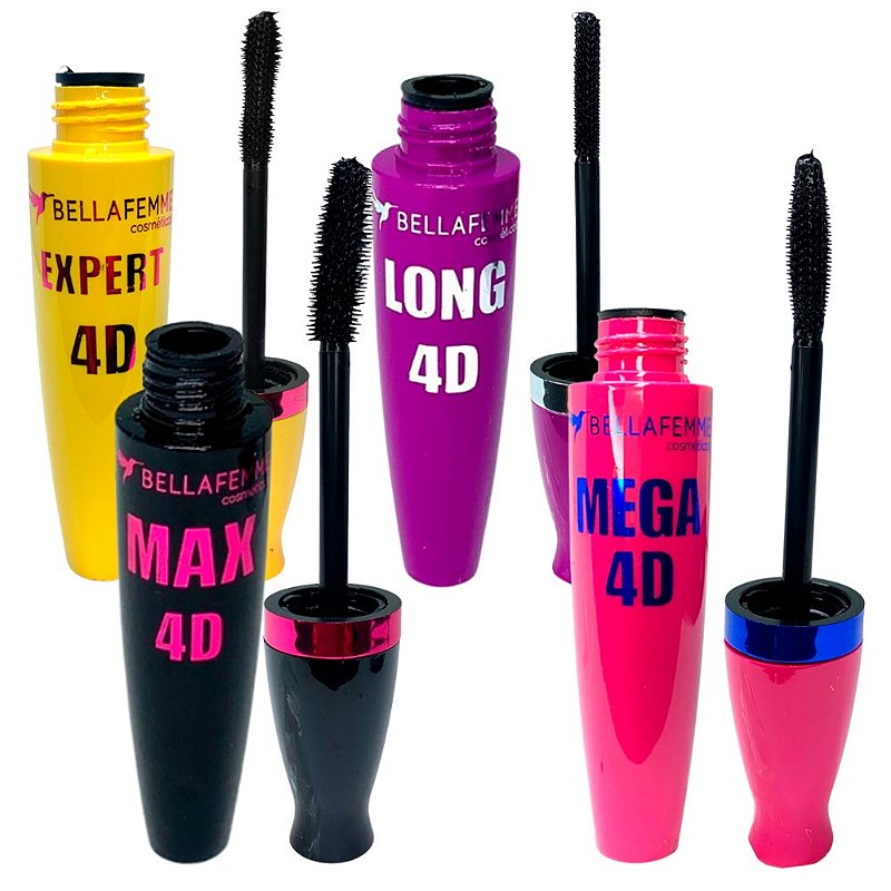 Rímel Máscara para Cílios 4D Bella Femme BF10009A - Box c/ 12 unid