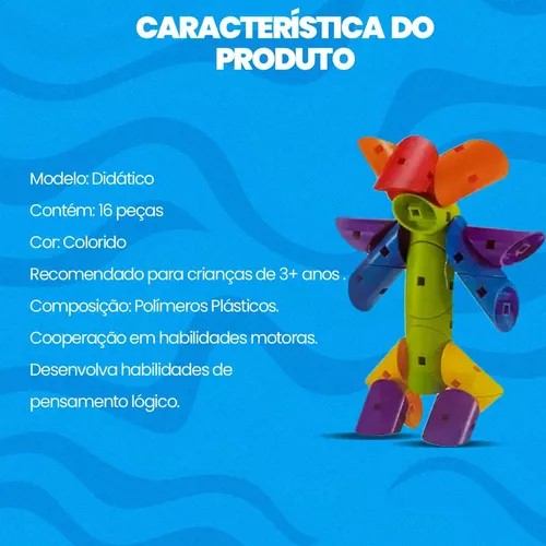 Blocos De Montar Didático Educativo Montessoriano
