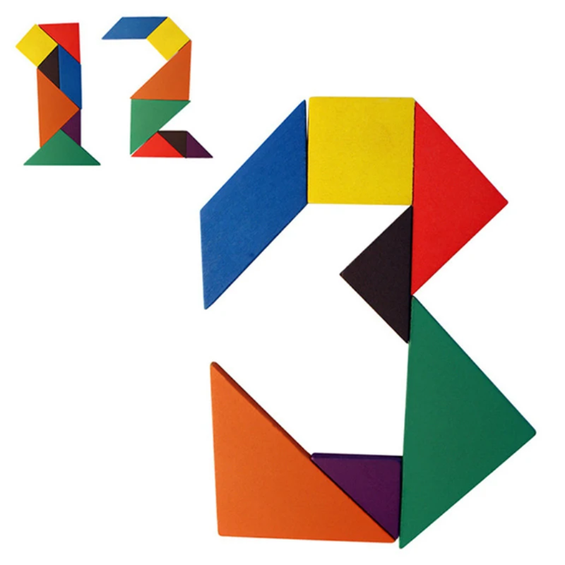 Quebra-cabeça Tangram de Madeira