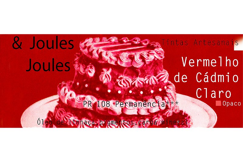 12.p. Pigmento VERMELHO DE CADMIO CLARO Joules & Joules
