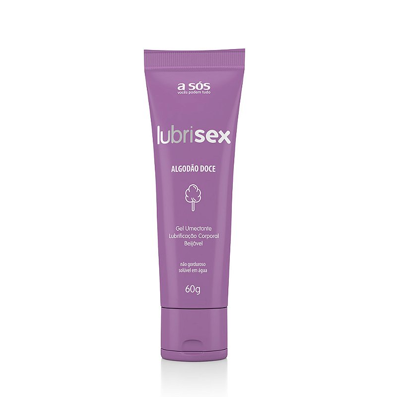 Gel Lubrificante Beijável Lubrisex Algodão Doce - 60 g