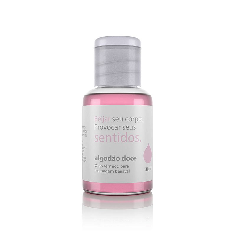 Óleo para Massagem Beijável Função Hot Sentidos Algodão Doce - 30 ml