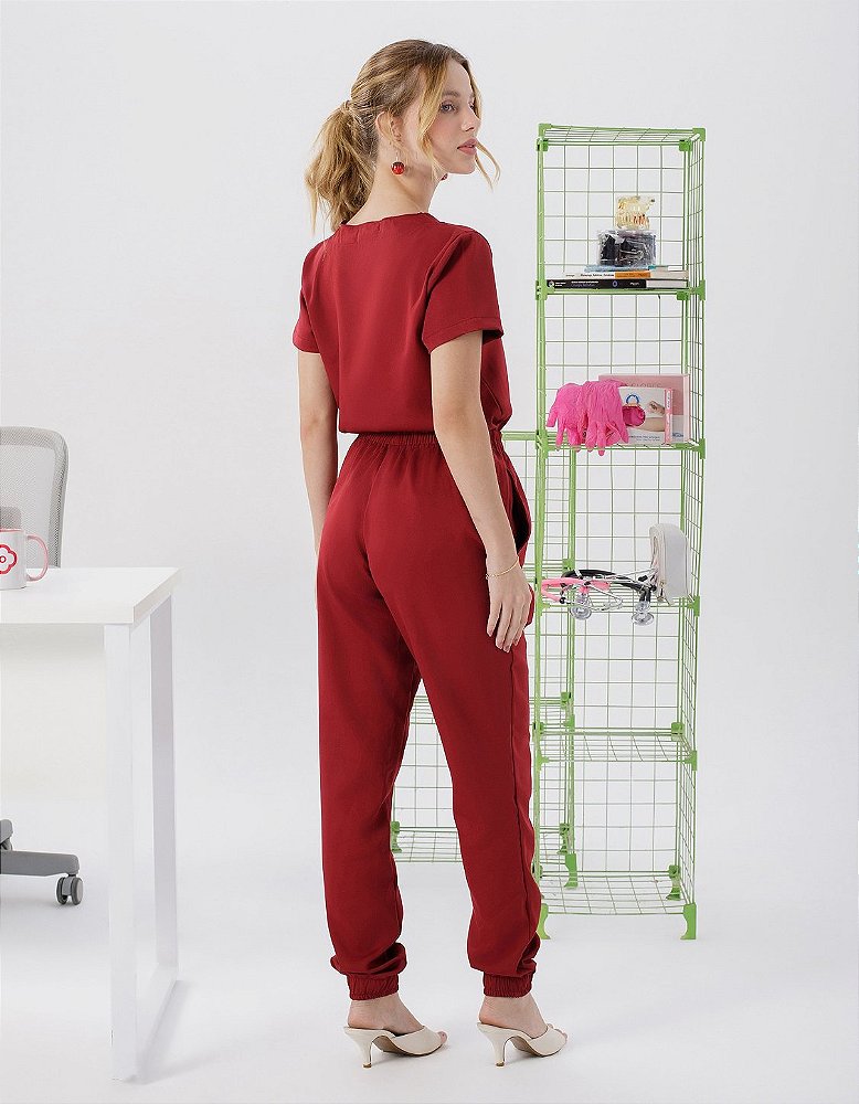 Scrub Feminino Gérbera Vinho — foto 3