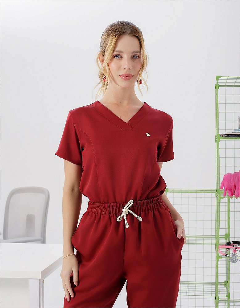 Scrub Feminino Gérbera Vinho — foto 4