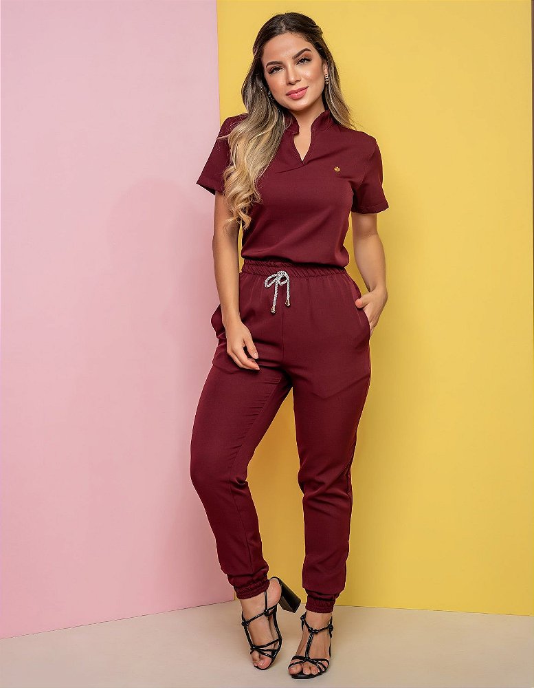 Scrub Feminino Lírio Vinho — foto 2