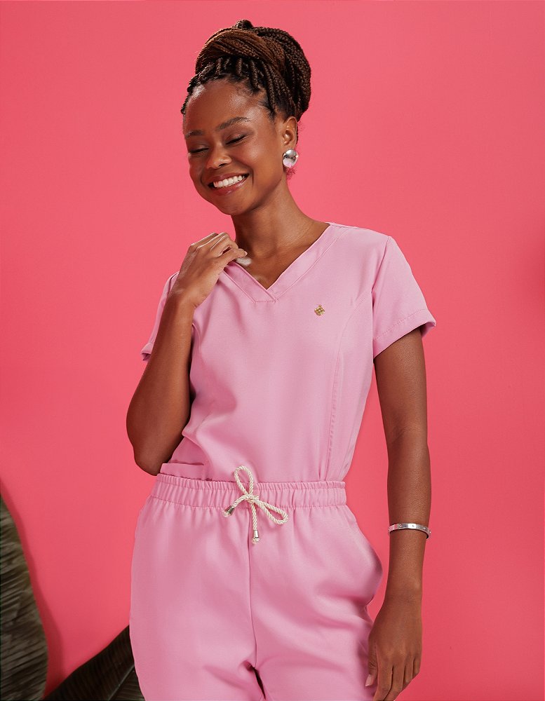 Scrub Feminino Gérbera Rosa Claro — foto 5