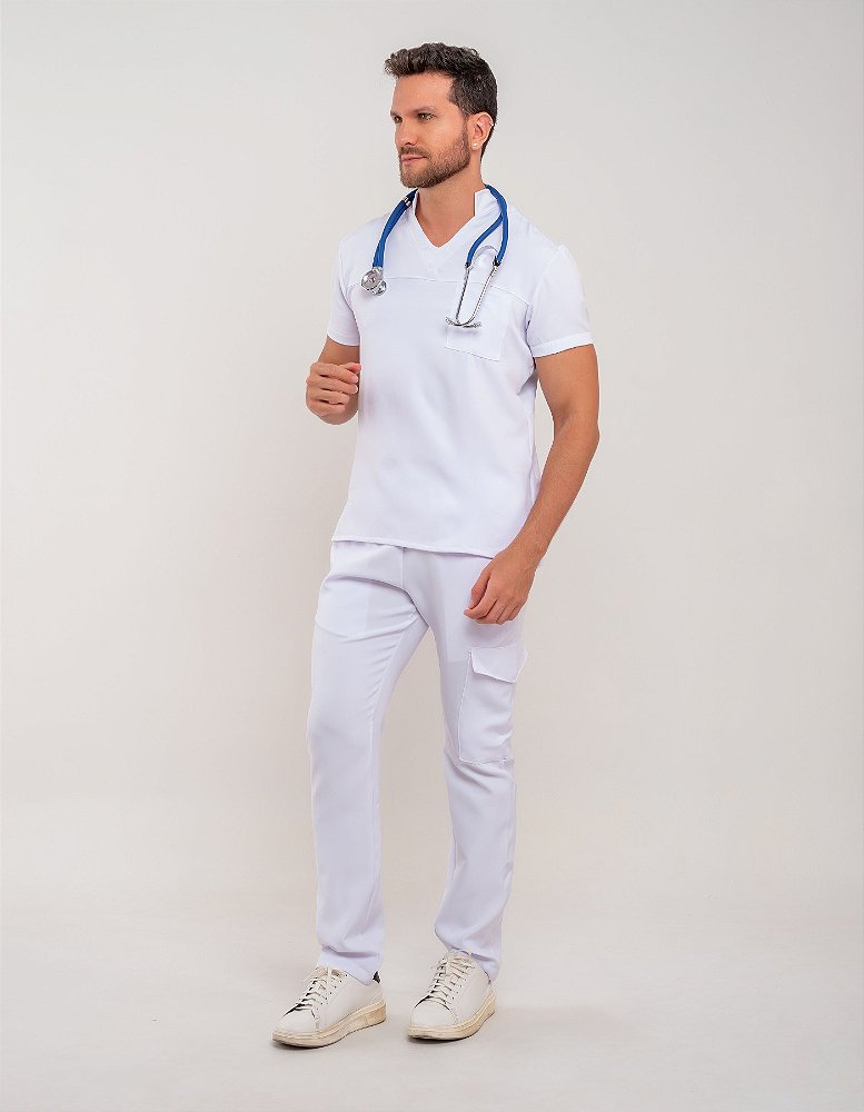 Scrub Masculino Harry Branco — foto 2