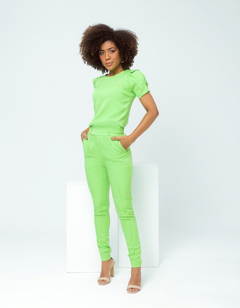 Scrub Feminino Selena Verde Limão — foto 4
