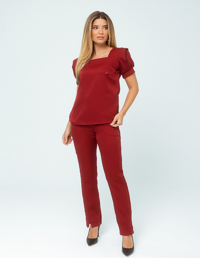 Scrub Feminino Sarah Bordô — foto 4