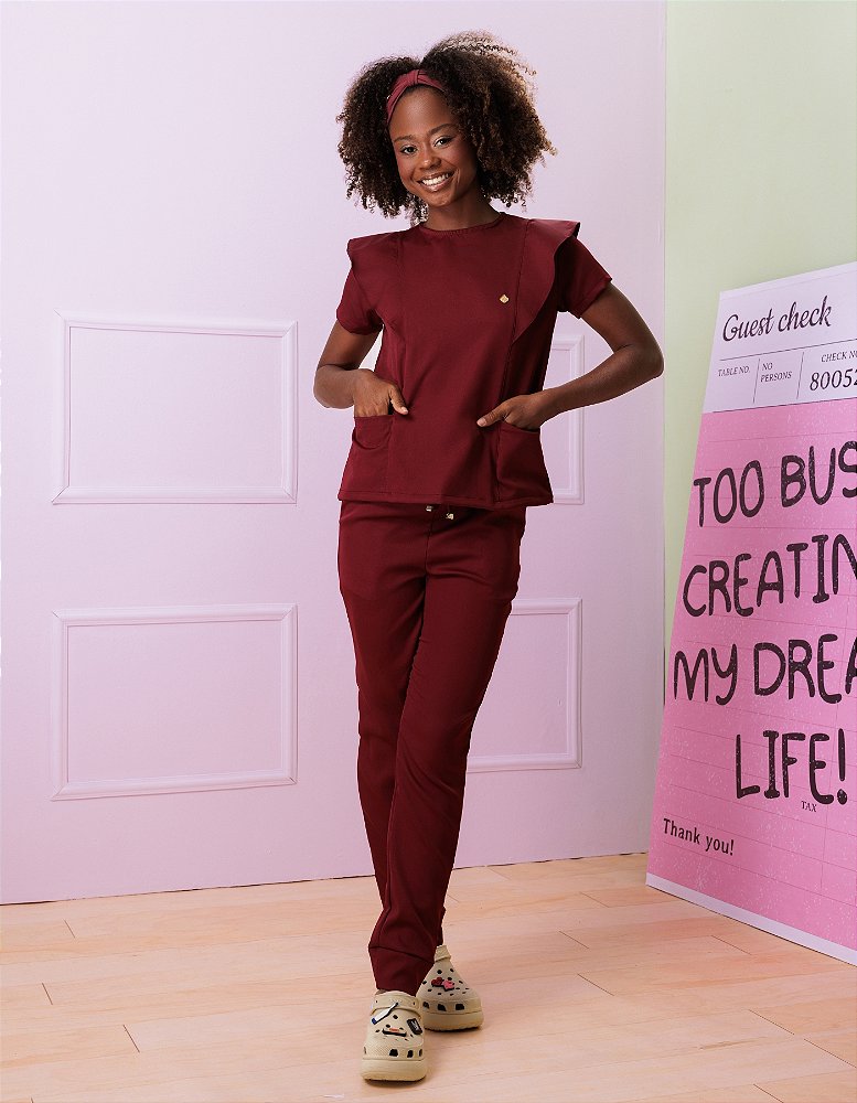 Scrub Feminino Laila Vinho — foto 6