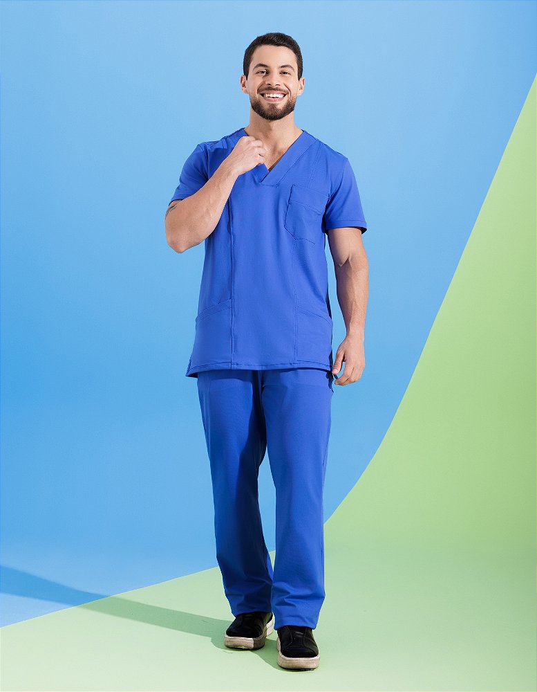 Scrub Masculino David Azul Royal — foto 6