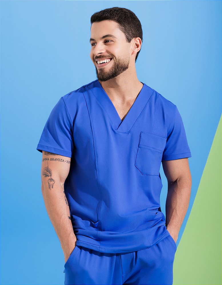 Scrub Masculino David Azul Royal — foto 4
