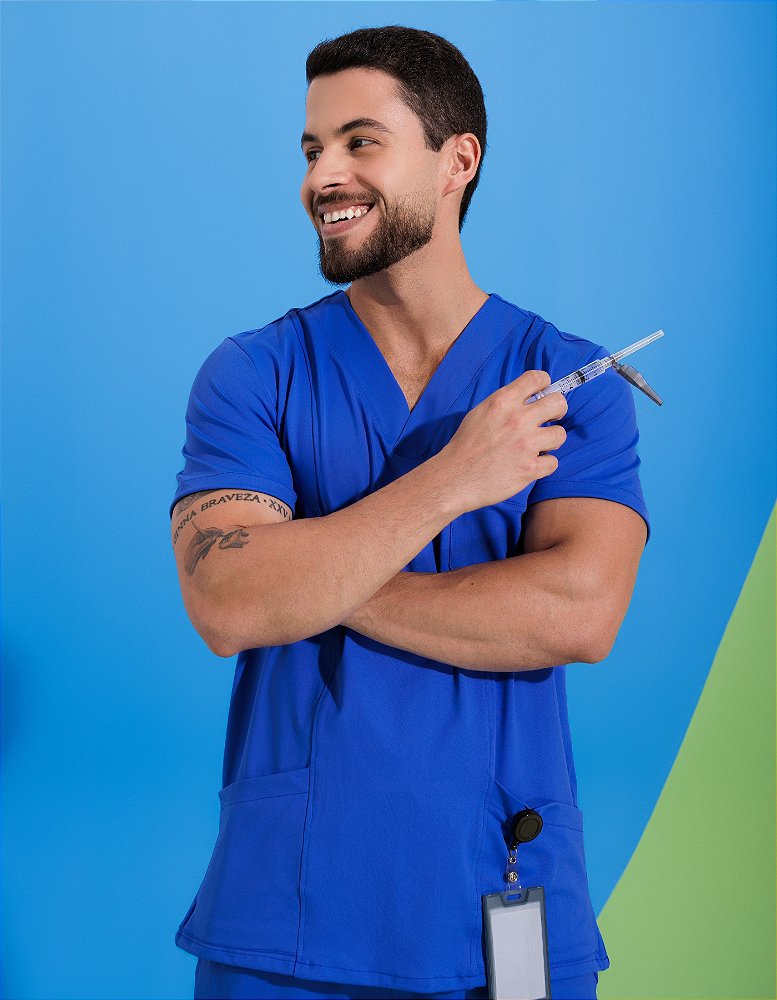 Scrub Masculino David Azul Royal — foto 2