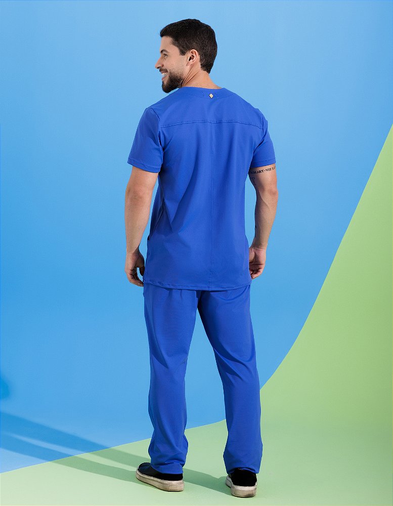 Scrub Masculino David Azul Royal — foto 3