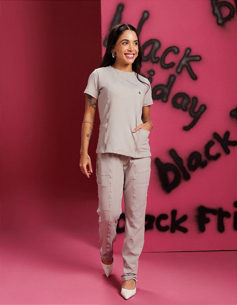 Scrub Feminino Megan Cinza Space — foto 10