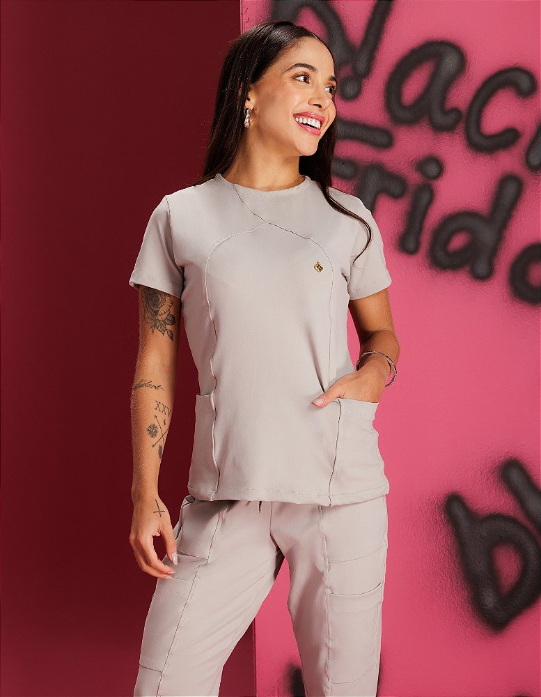 Scrub Feminino Megan Cinza Space — foto 11