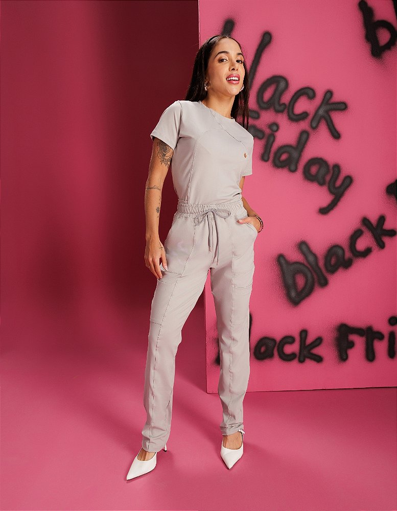Scrub Feminino Megan Cinza Space — foto 12
