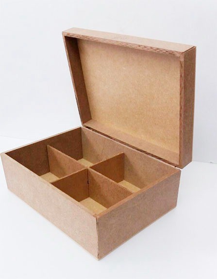 Caixa MDF com 4 divisórias 18x22x15