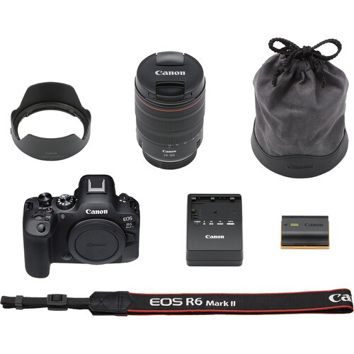 Câmera Canon EOS R6 Mark II Mirrorless Kit com Lente Canon RF 24-105mm f/4L IS USM