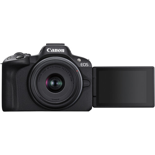 Câmera Canon EOS R50 Mirrorless Preta Kit com Lente Canon RF-S 18-45mm f/4.5-6.3 IS STM