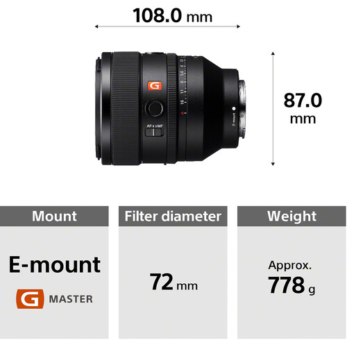 Lente Sony FE 50mm f/1.2 GM
