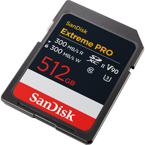 Cartão de Memória SanDisk 512GB Extreme PRO UHS-II SDXC 300 MB/s V90