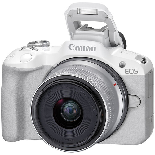 Câmera Canon EOS R50 Mirrorless Branca Kit com Lente Canon RF-S 18-45mm f/4.5-6.3 IS STM