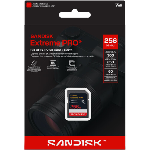 Cartão de Memória SanDisk 256GB Extreme PRO UHS-II SDXC 300 MB/s V60