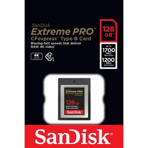 Cartão de Memória SanDisk 128GB Extreme PRO CFexpress Card Type B