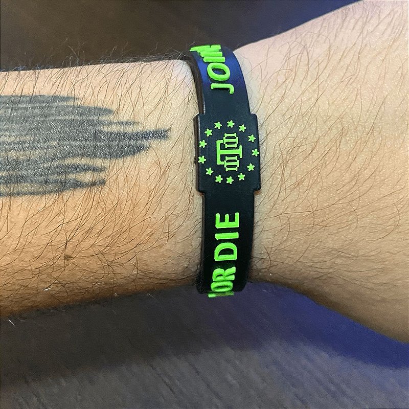 Pulseira de Silicone com Fecho em Latão Join Or Die Team Six Brasil