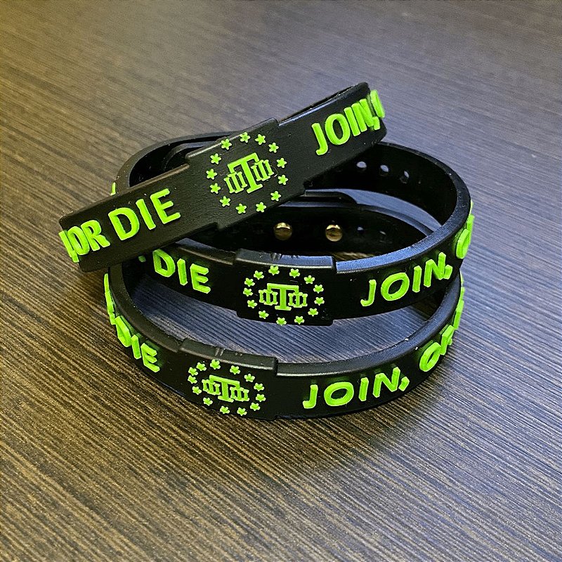 Pulseira de Silicone com Fecho em Latão Join Or Die Team Six Brasil