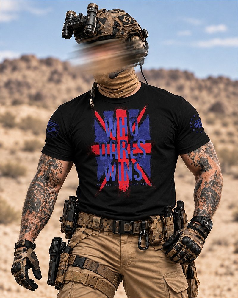 Camiseta Masculina SAS Who Dares Wins Secret Box Team Six Brasil